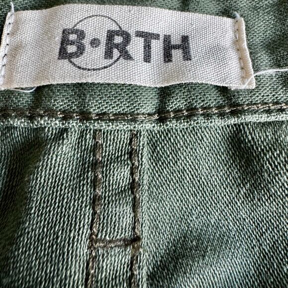 B•RTH olive cotton sateen trousers, made in USA Utility,Y2K - Picture 9 of 12